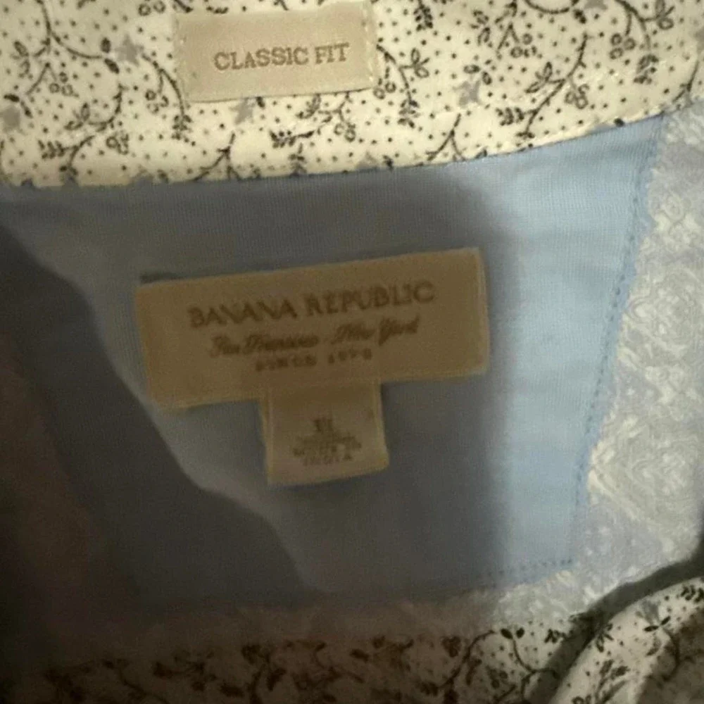 Banana Republic Classic‎ Fit, Print Shirt, Cotton, Size XL